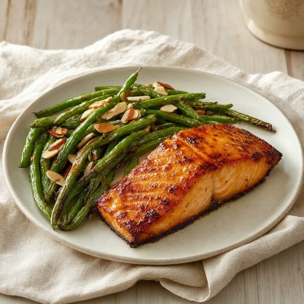 Air fryer maple glazed salmon